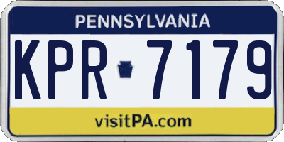 PA license plate KPR7179