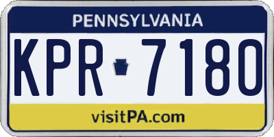 PA license plate KPR7180