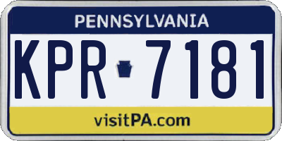 PA license plate KPR7181