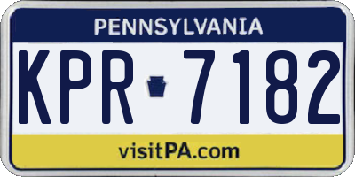 PA license plate KPR7182