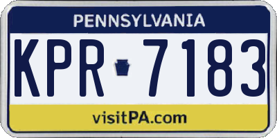PA license plate KPR7183