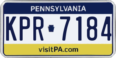 PA license plate KPR7184