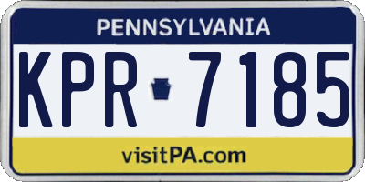 PA license plate KPR7185
