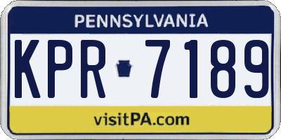PA license plate KPR7189