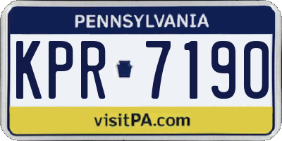 PA license plate KPR7190