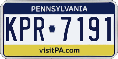 PA license plate KPR7191