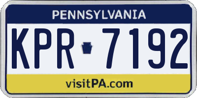PA license plate KPR7192