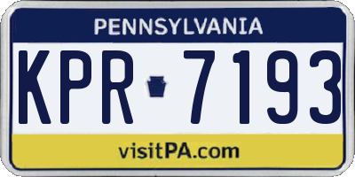 PA license plate KPR7193