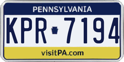 PA license plate KPR7194