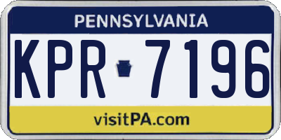 PA license plate KPR7196