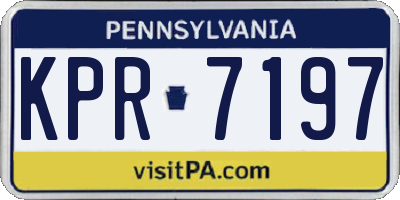 PA license plate KPR7197