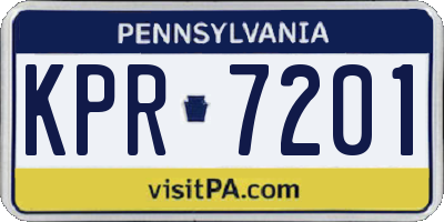 PA license plate KPR7201