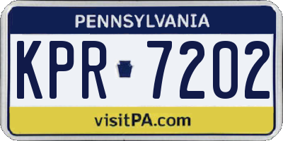 PA license plate KPR7202