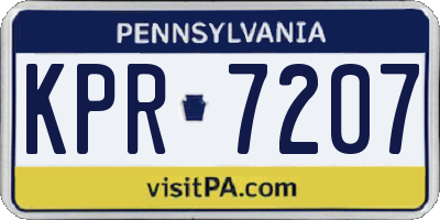 PA license plate KPR7207