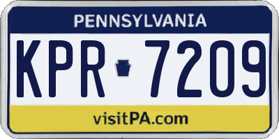 PA license plate KPR7209