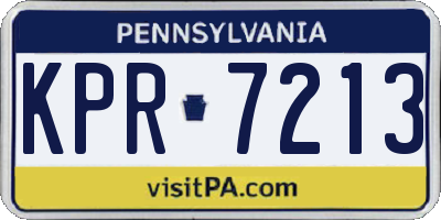 PA license plate KPR7213