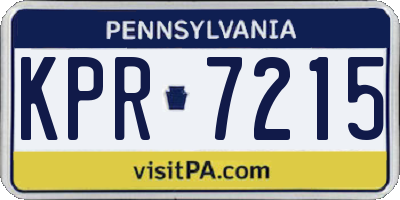 PA license plate KPR7215