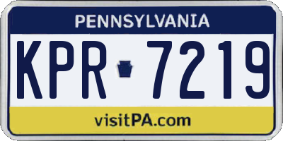 PA license plate KPR7219