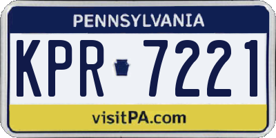 PA license plate KPR7221