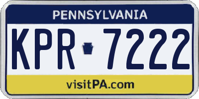 PA license plate KPR7222