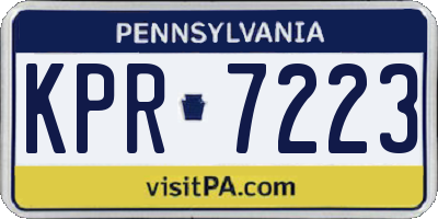 PA license plate KPR7223
