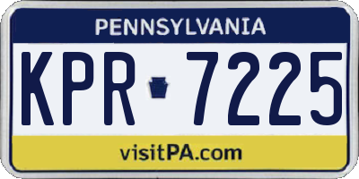 PA license plate KPR7225