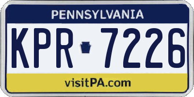 PA license plate KPR7226