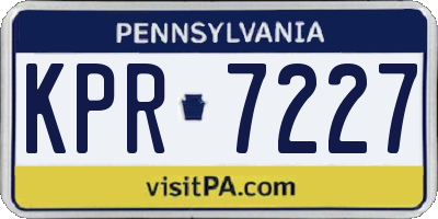 PA license plate KPR7227