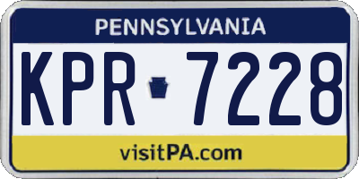 PA license plate KPR7228