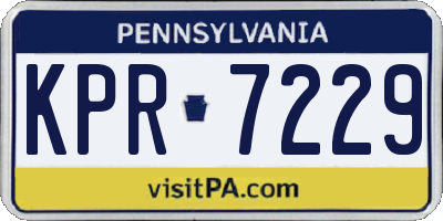 PA license plate KPR7229