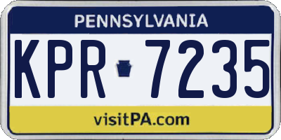 PA license plate KPR7235