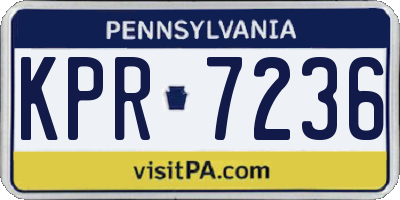 PA license plate KPR7236
