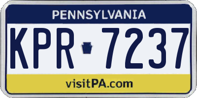 PA license plate KPR7237