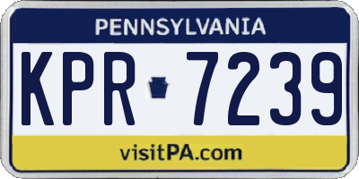 PA license plate KPR7239