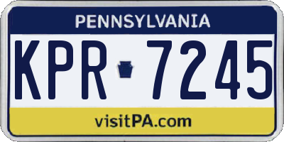 PA license plate KPR7245