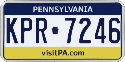 PA license plate KPR7246