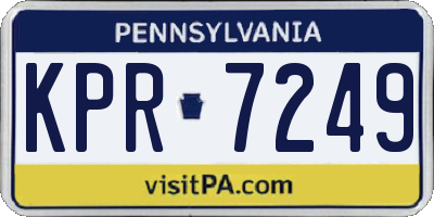 PA license plate KPR7249