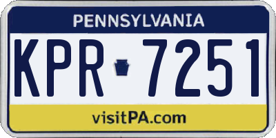 PA license plate KPR7251