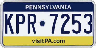 PA license plate KPR7253