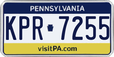 PA license plate KPR7255