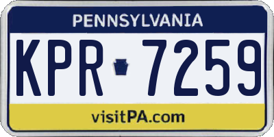 PA license plate KPR7259