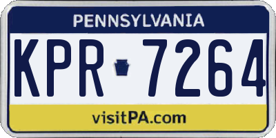 PA license plate KPR7264