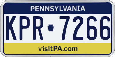 PA license plate KPR7266