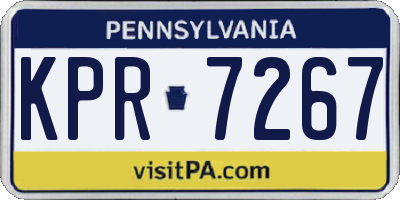 PA license plate KPR7267