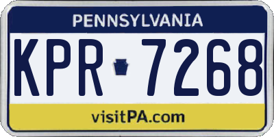 PA license plate KPR7268