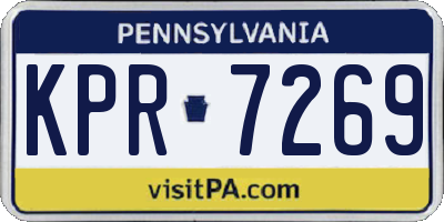 PA license plate KPR7269