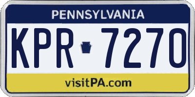 PA license plate KPR7270