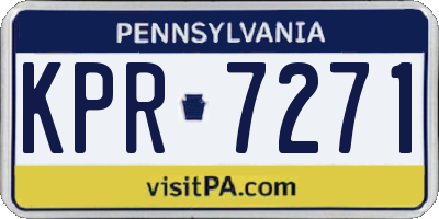 PA license plate KPR7271