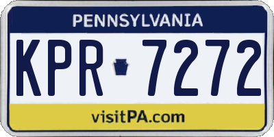 PA license plate KPR7272