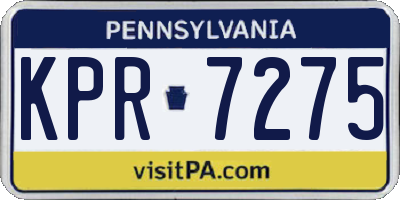 PA license plate KPR7275